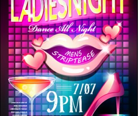 Various of party poster creative vector 01