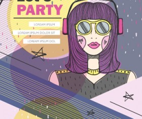 Various of party poster creative vector 02