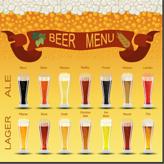 Vector beer menu creative design graphic 01