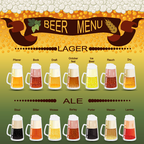 Vector beer menu creative design graphic 04
