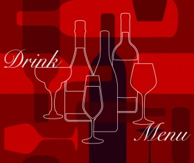 Vector cover wine menu design graphics 03