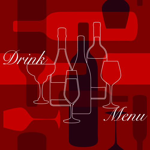 Vector cover wine menu design graphics 03