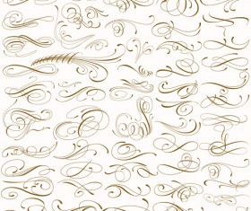 Vector retro calligraphic elements material set 01