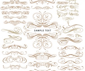 Vector retro calligraphic elements material set 02