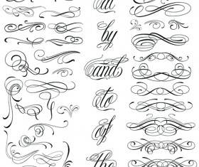 Vector retro calligraphic elements material set 04