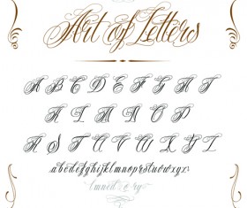 Vector retro calligraphic elements material set 05