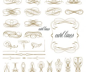 Vector retro calligraphic elements material set 06