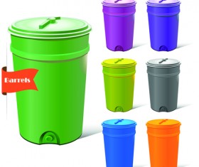 Vector set of colored barrel vector material 02