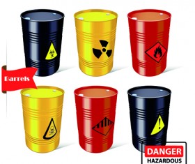 Vector set of colored barrel vector material 04