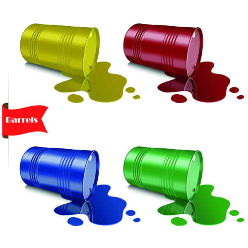 Vector set of colored barrel vector material 05
