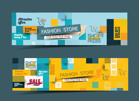 Vector web banners creative design graphics set 06