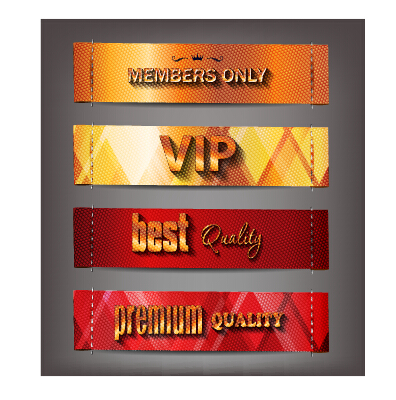 Vintage style VIP banners vector material 02