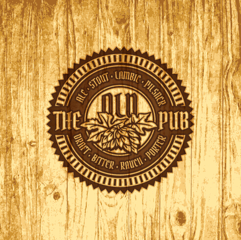 Vintage wooden beer labels vector 01
