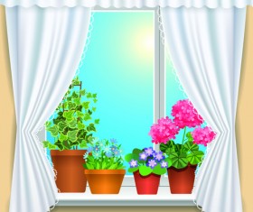 Warm windows design vector art 02