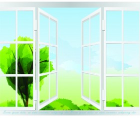 Warm windows design vector art 04