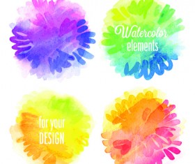 Watercolor elements vector background material 02