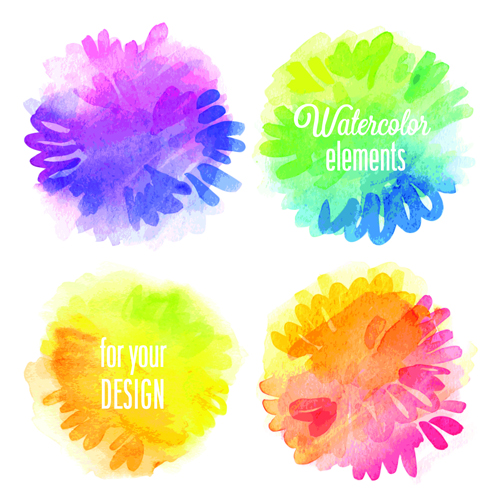 Watercolor elements vector background material 02