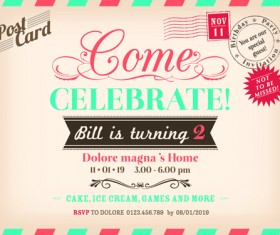 Wedding invitations postcard design graphic vector 01