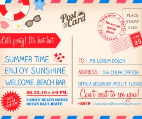 Wedding invitations postcard design graphic vector 02