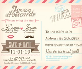 Wedding invitations postcard design graphic vector 03