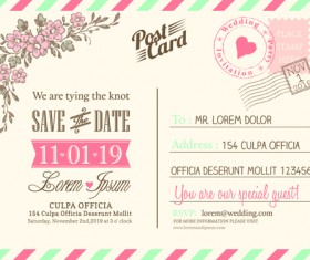 Wedding invitations postcard design graphic vector 05