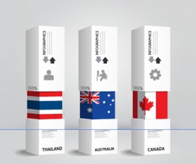 World flags with infographics design vector 03