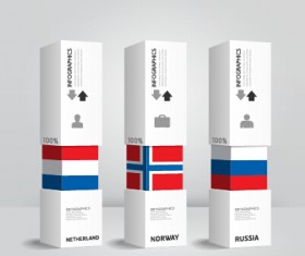 World flags with infographics design vector 04