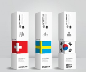 World flags with infographics design vector 05