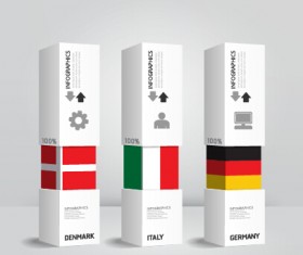 World flags with infographics design vector 06