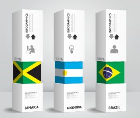 World flags with infographics design vector 08