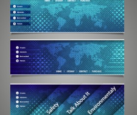 World maps and modern banners vector 02