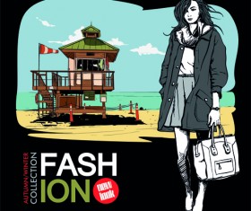 Young fashion elements poster vector 02