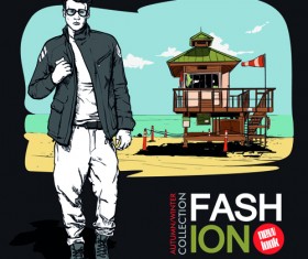 Young fashion elements poster vector 03