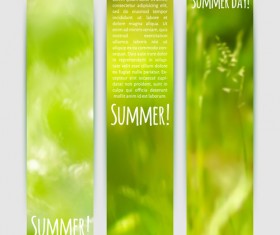 blurred green summer banner vector 01