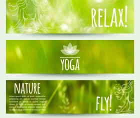 blurred green summer banner vector 03