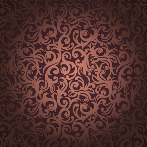 brown floral seamless pattern vector 01