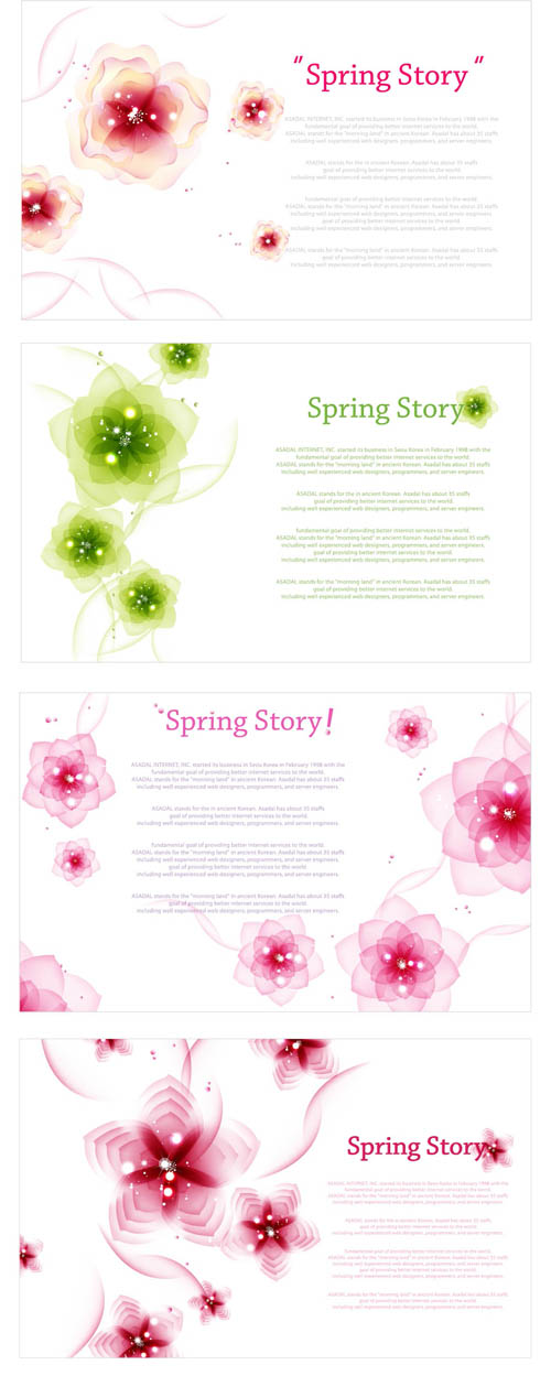 charm spring flower background art vector 01
