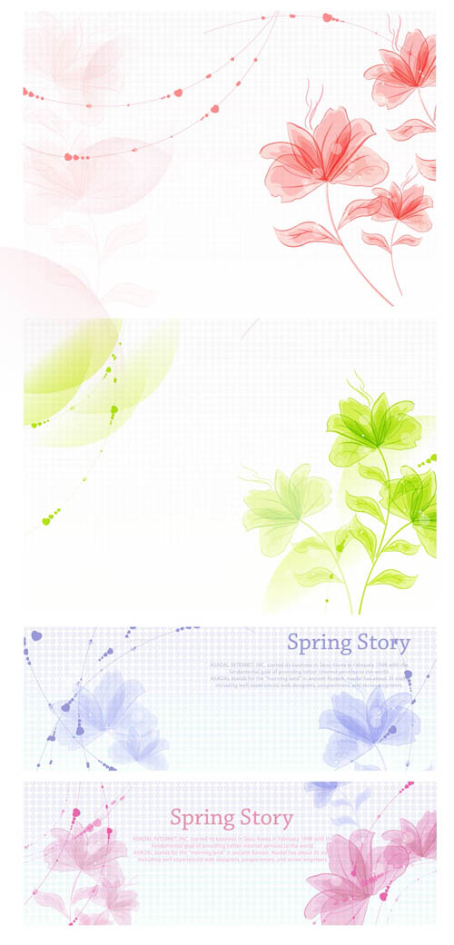 charm spring flower background art vector 02