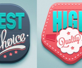 3D high quality labels vector