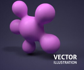 3D molecules spheres illustration vector background 03