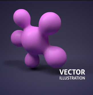 3D molecules spheres illustration vector background 03