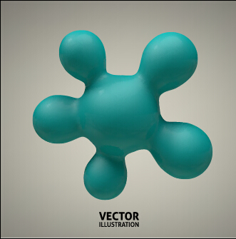 3D molecules spheres illustration vector background 04