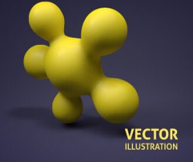 3D molecules spheres illustration vector background 05