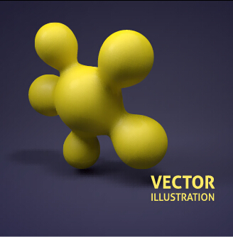 3D molecules spheres illustration vector background 05