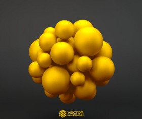 3D molecules spheres illustration vector background 06