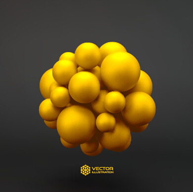 3D molecules spheres illustration vector background 06