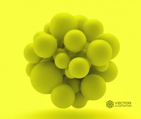 3D molecules spheres illustration vector background 07