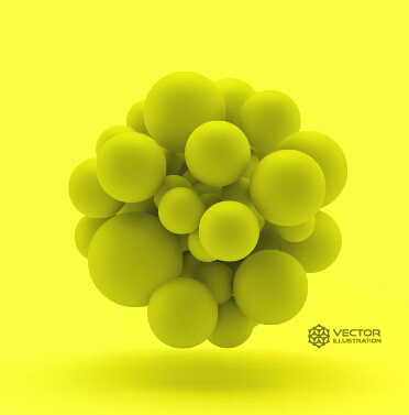 3D molecules spheres illustration vector background 07