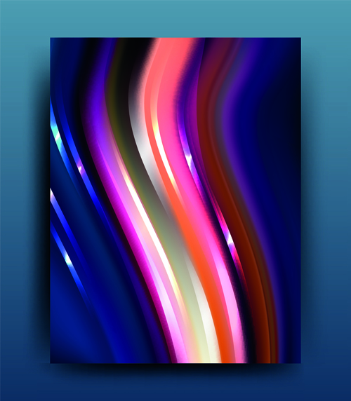 Abstract light rays cover design vector 01