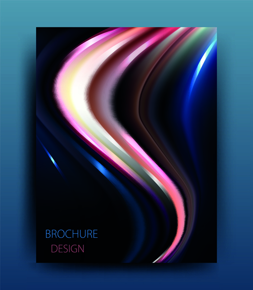 Abstract light rays cover design vector 05